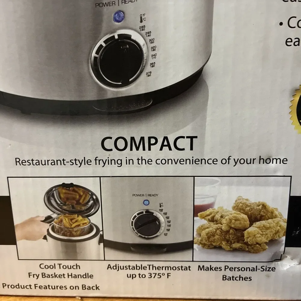 Farberware 1.5 Liter Deep Fryer Stainless Steel Compact Brand New